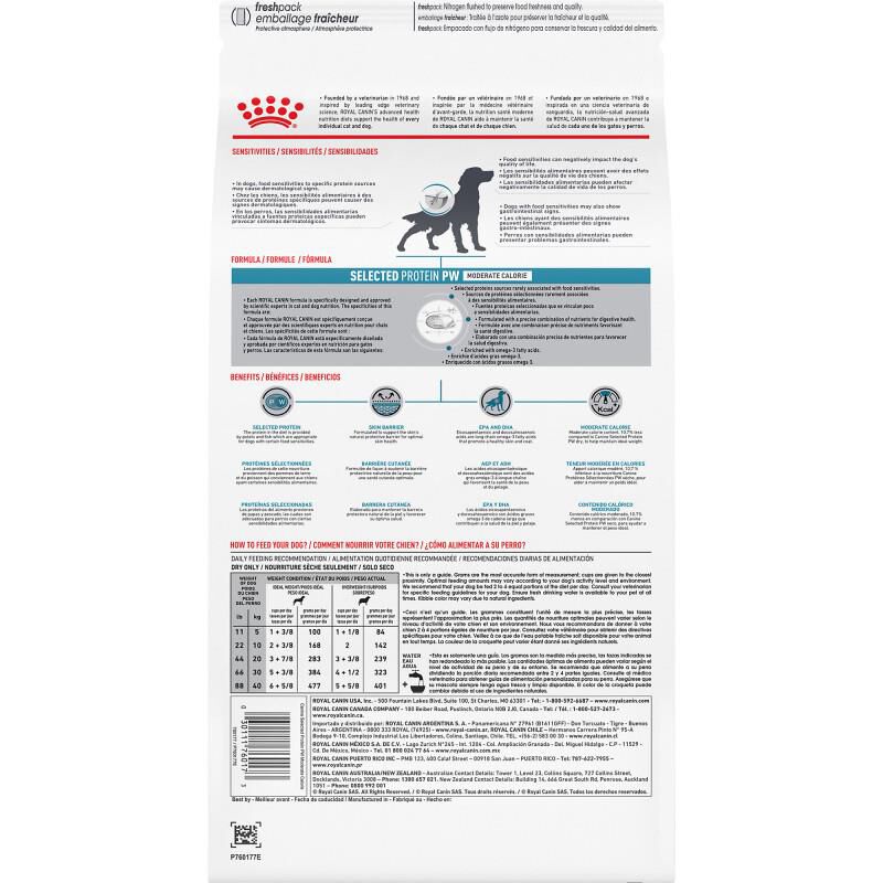 Royal Canin Veterinary Diet Selected Protein Potato & Whitefish Moderate Calorie Adult Dry Dog Food, 7.7 lb bag