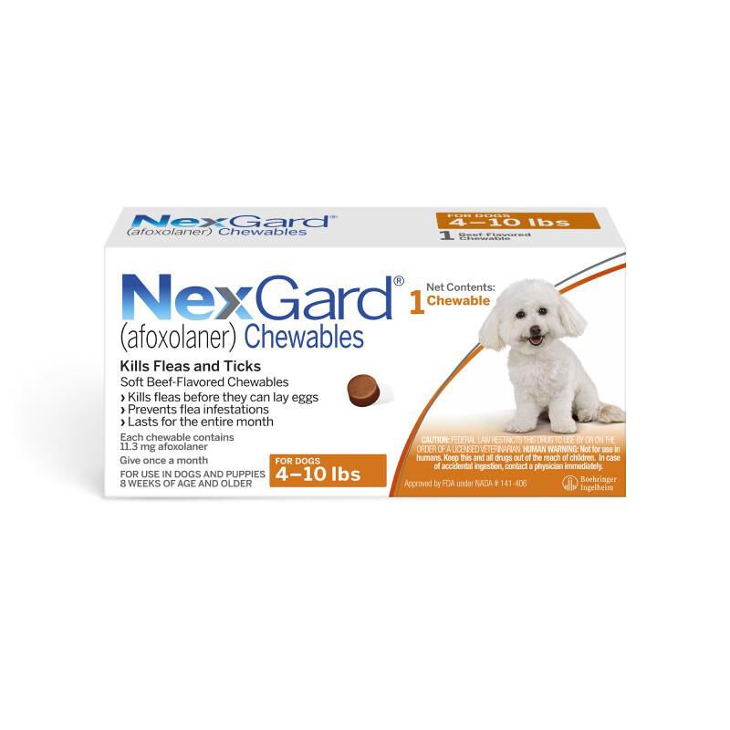 NexGard Chewable for Dogs 4 - 10.0 lbs, 1 Month Supply