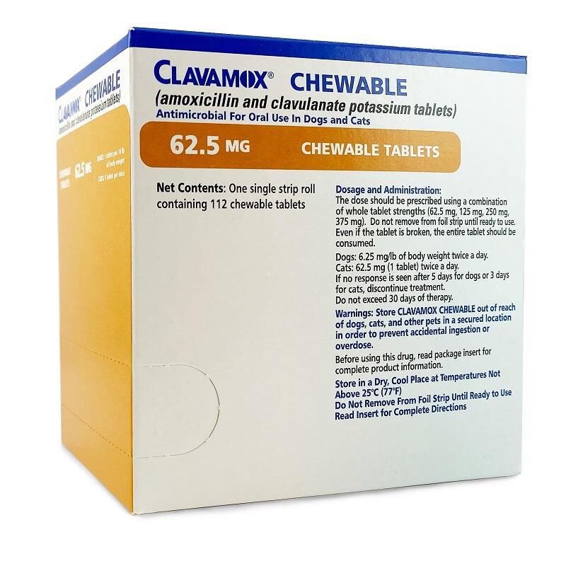 Clavamox Chewable Tablet, 62.5 mg