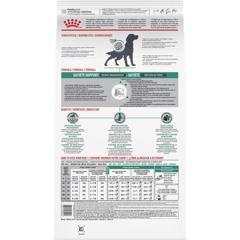 Royal Canin Veterinary Diet Adult Satiety Support Weight Management Dry Dog Food, 7.7 lb bag