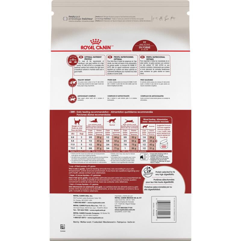 Royal Canin Feline Health Nutrition Fit And Active Adult Dry Cat Food, 3 lb bag