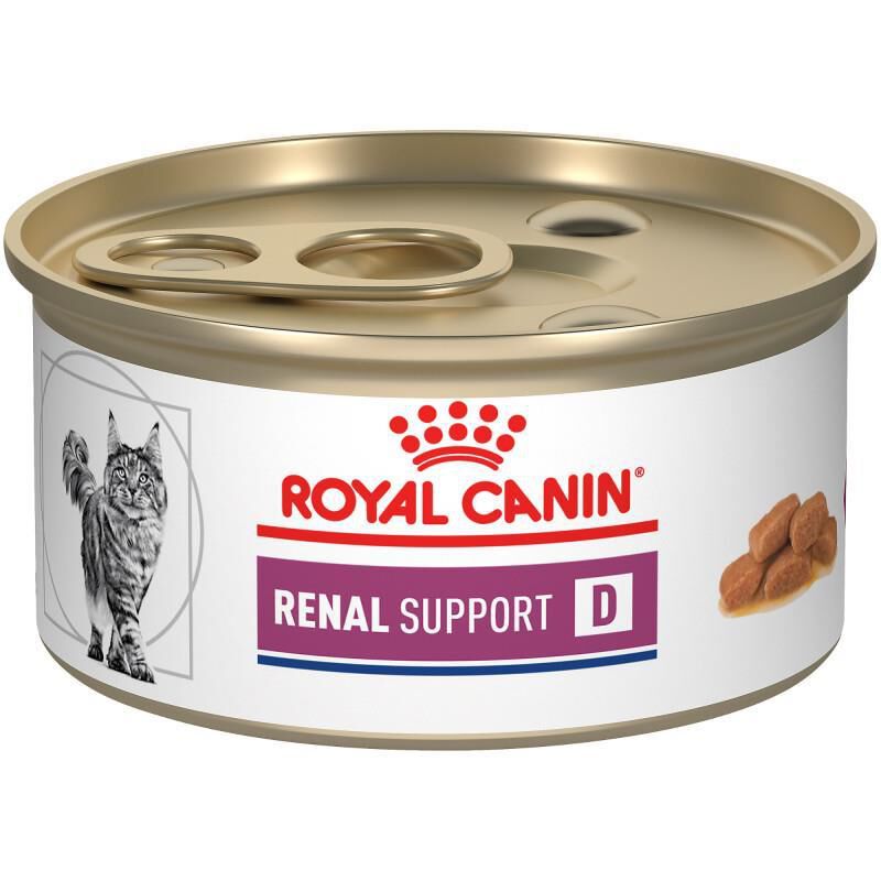 Royal Canin Veterinary Diet Adult Renal Support D Thin Slices in Gravy Canned Cat Food, 24 x 3 oz cans