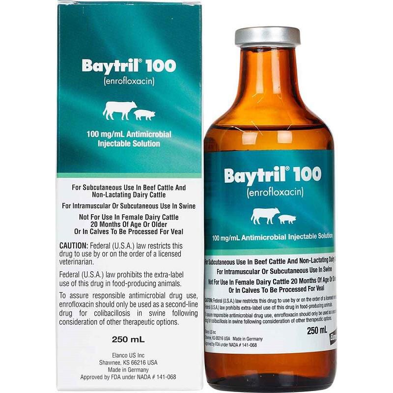 Baytril 100 Injectable 250 ml