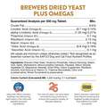 NaturVet Brewer's Dried Yeast Formula plus Omegas, 1000 Chew Tabs