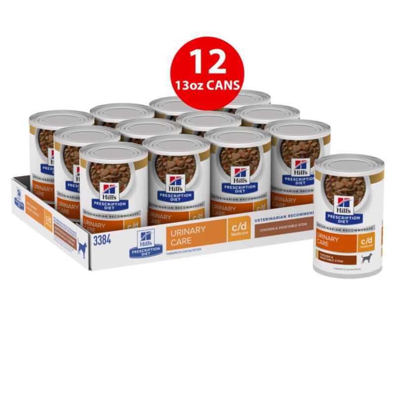 Hill's Prescription Diet c/d Multicare Urinary Care Chicken & Vegetable Stew Canned Dog Food, 12 x 12.5 oz cans