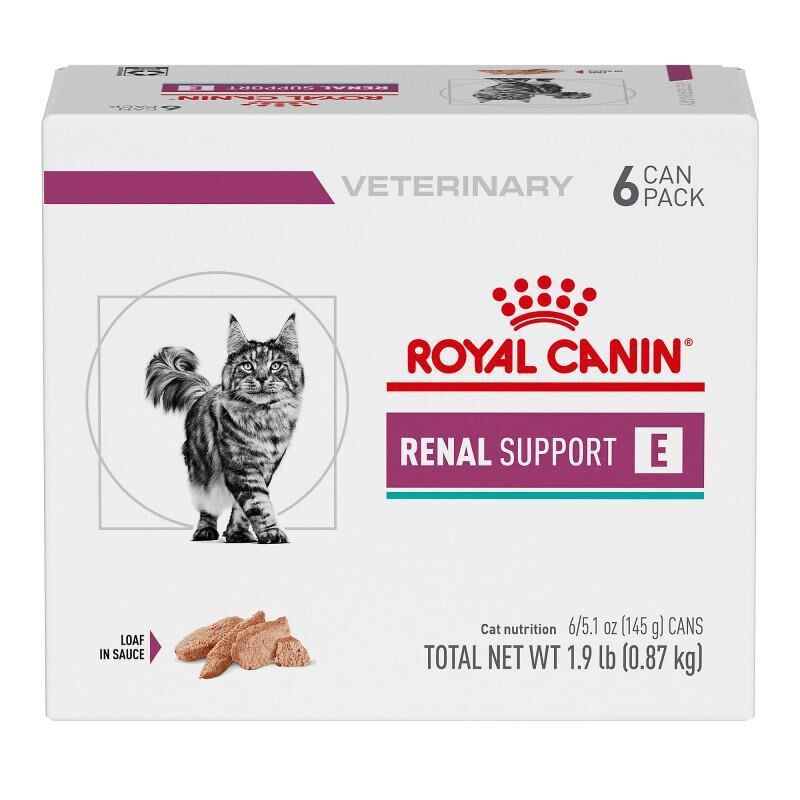 Royal Canin Veterinary Diet Adult Renal Support E Loaf in Sauce Canned Cat Food, 6 x 5.1 oz cans