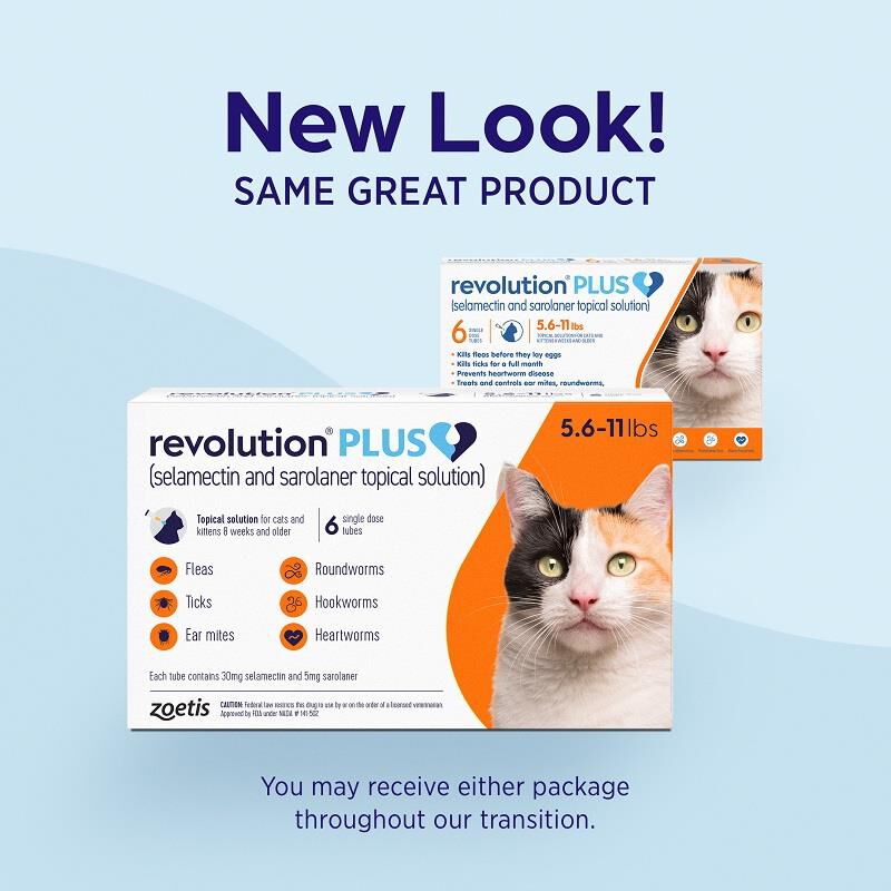Revolution Plus for Cats 5.6-11 lbs Orange 6 Month Supply