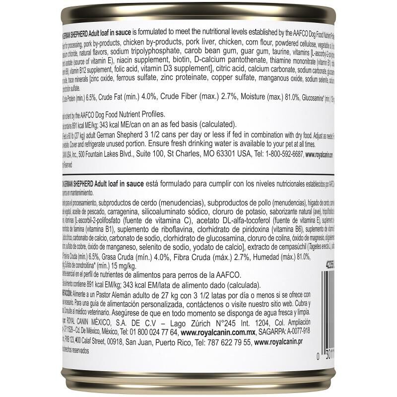 Royal Canin Breed Health Nutrition German Shepherd Adult Loaf in Sauce Canned Dog Food, 12 x 13.5 oz cans