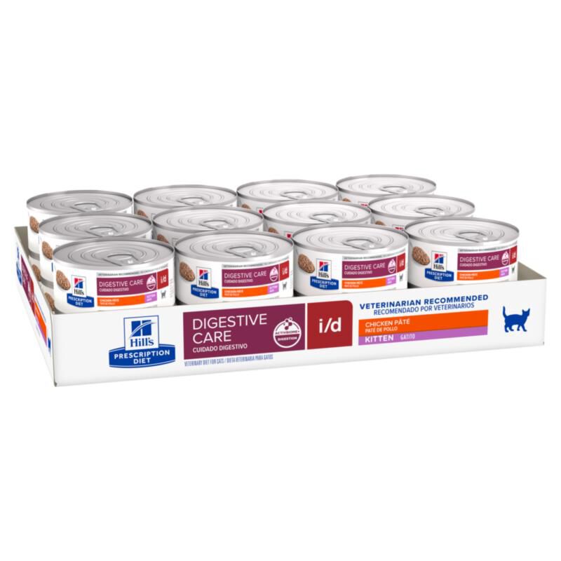 Hill's Prescription Diet i/d Digestive Care with Chicken Kitten Wet Food, 24 x 5.5 oz cans