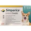 Simparica Chewable Tablets for Dogs 22-44 lbs Blue, 3 Month Supply