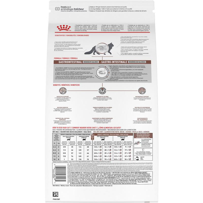 Royal Canin Veterinary Diet Adult Gastrointestinal Moderate Calorie Dry Cat Food, 7.7 lb bag