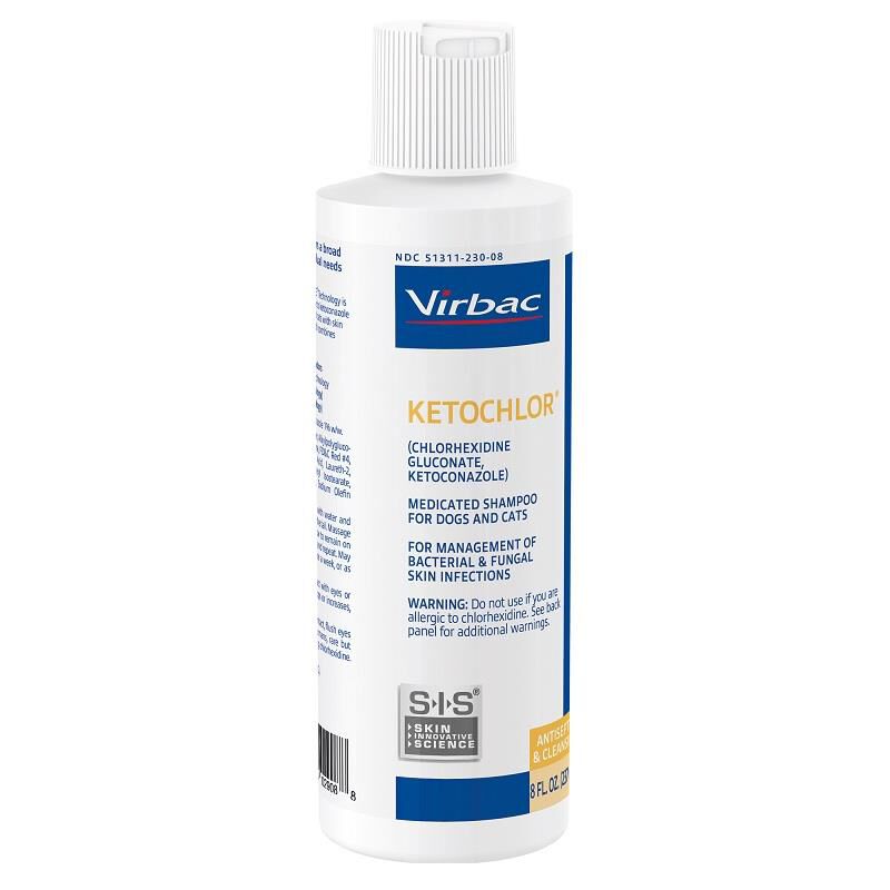 Ketochlor (Chlorhexidine Gluconate, Ketoconazole) Medicated Shampoo for Dogs and Cats, 8 oz