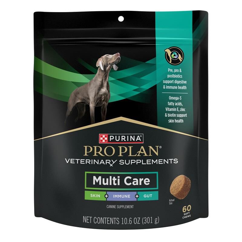 Purina Pro Plan Veterinary Supplements Multi Care Skin + Immune + Gut Dog Supplement, 60 soft chews