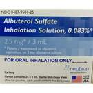 Albuterol 0.083% Inhalation Solution 2.5 mg/3 ml (Box of 25 x 3 ml)