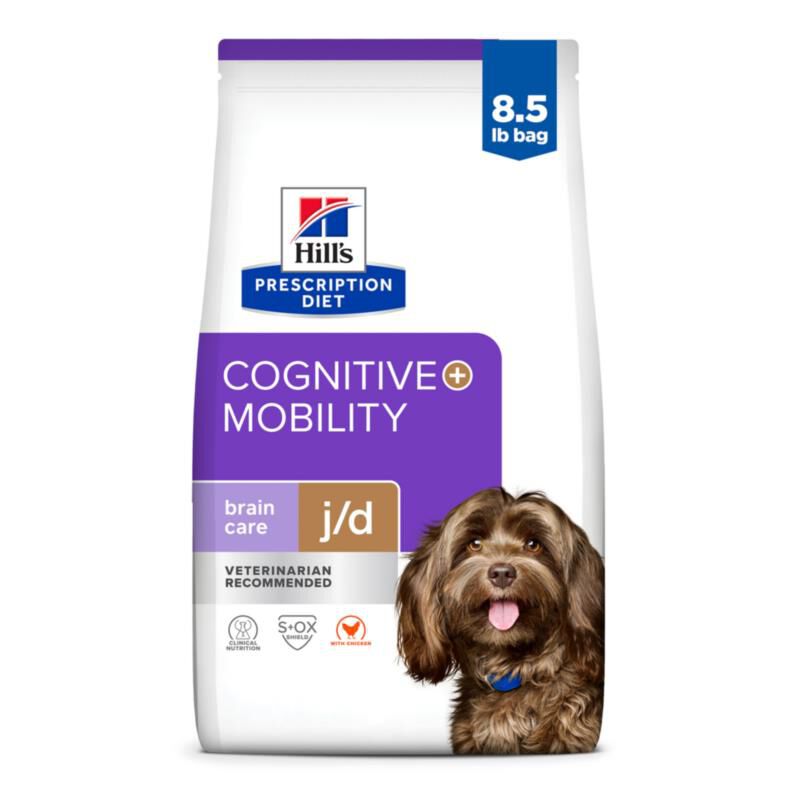 Hill's Prescription Diet Brain Care + j/d Joint Care Chicken Dry Dog Food, 8.5 lb bag