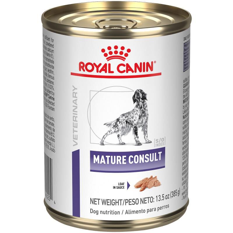 Royal Canin Veterinary Diet Adult Mature Consult Loaf in Sauce Canned Dog Food, 24 x 13.5 oz cans