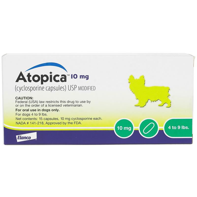 Atopica Capsules for Dogs 10 mg, 15 Ct.