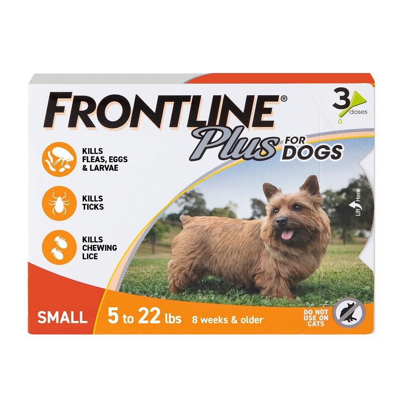 Frontline Plus For Dogs,5 - 22 lbs Orange,3 Month Supply