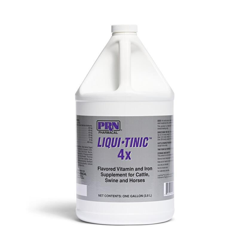 Liqui-Tinic 4x Flavored Vitamin and Iron Supplement for Dogs, Cats, Cattle, Swine and Horses, Gallon