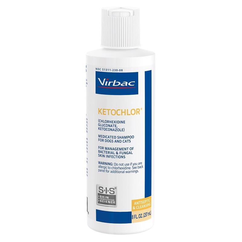 Ketochlor (Chlorhexidine Gluconate, Ketoconazole) Medicated Shampoo for Dogs and Cats, 8 oz