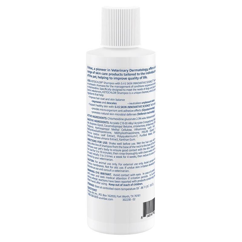 Ketochlor (Chlorhexidine Gluconate, Ketoconazole) Medicated Shampoo for Dogs and Cats, 8 oz