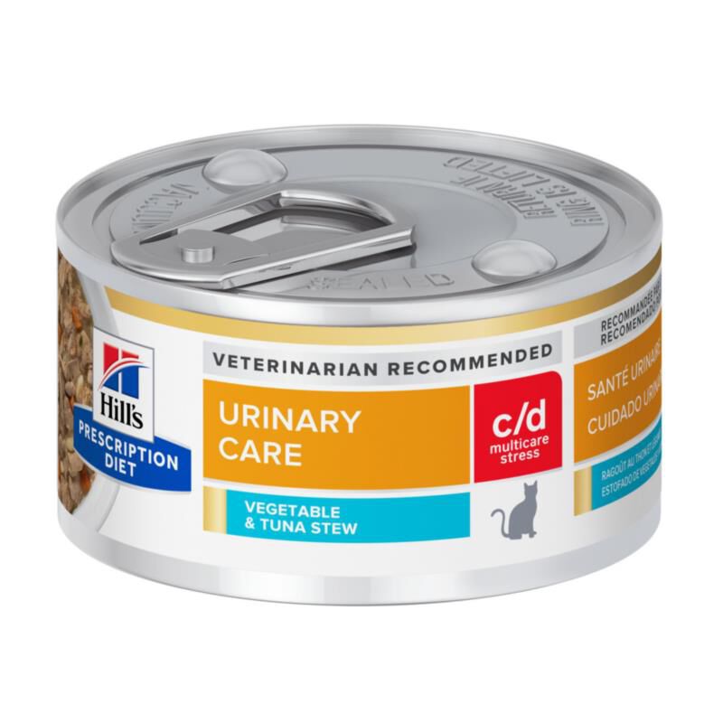 Hill's Prescription Diet c/d Multicare Stress Urinary Care Vegetable & Tuna Stew Wet Cat Food, 24 x 2.9 oz cans