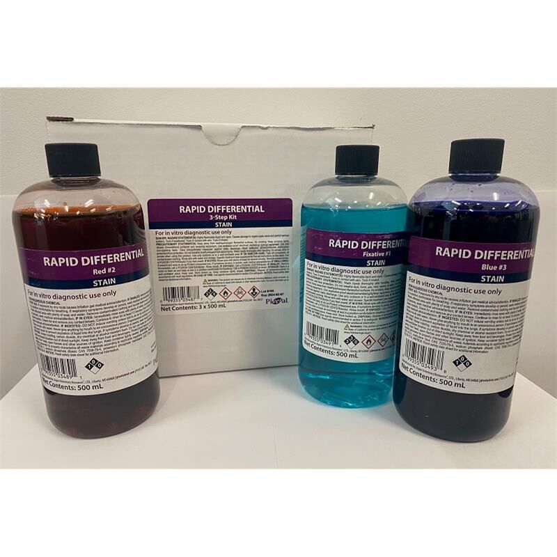 Rapid Differential Stain Refill Kit Fixative/Red/Blue