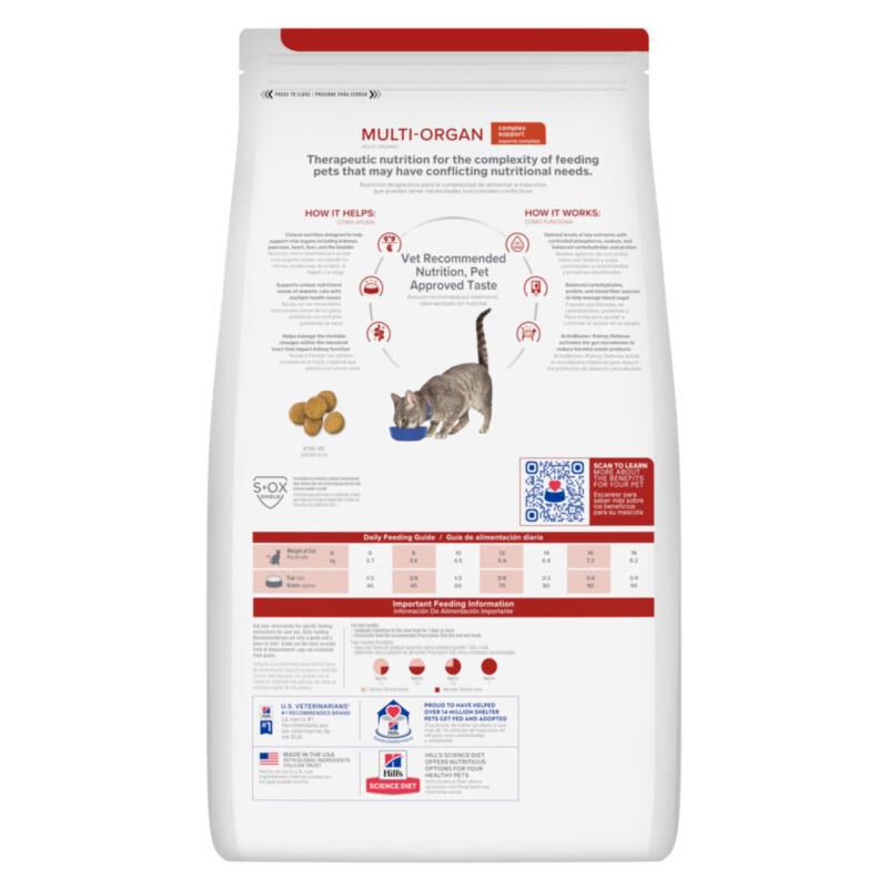 Hill's Prescription Diet Multi-Organ Chicken Dry Cat Food, 4 lb bag