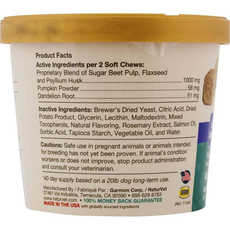 NaturVet Stool Ease for Dogs, 40 Soft Chews