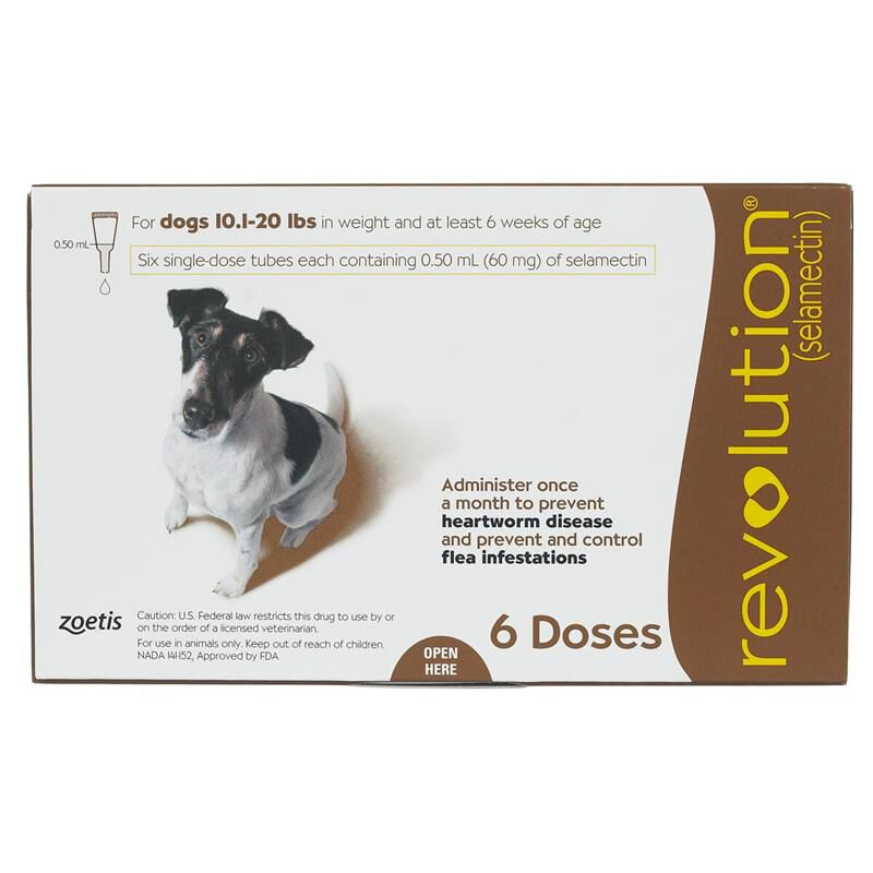 Revolution Topical for Dogs 10.1-20 Brown, 6 Month Supply