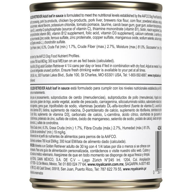 Royal Canin Breed Health Nutrition Golden Retriever Adult Loaf in Sauce Canned Dog Food, 24 x 13.5 oz cans