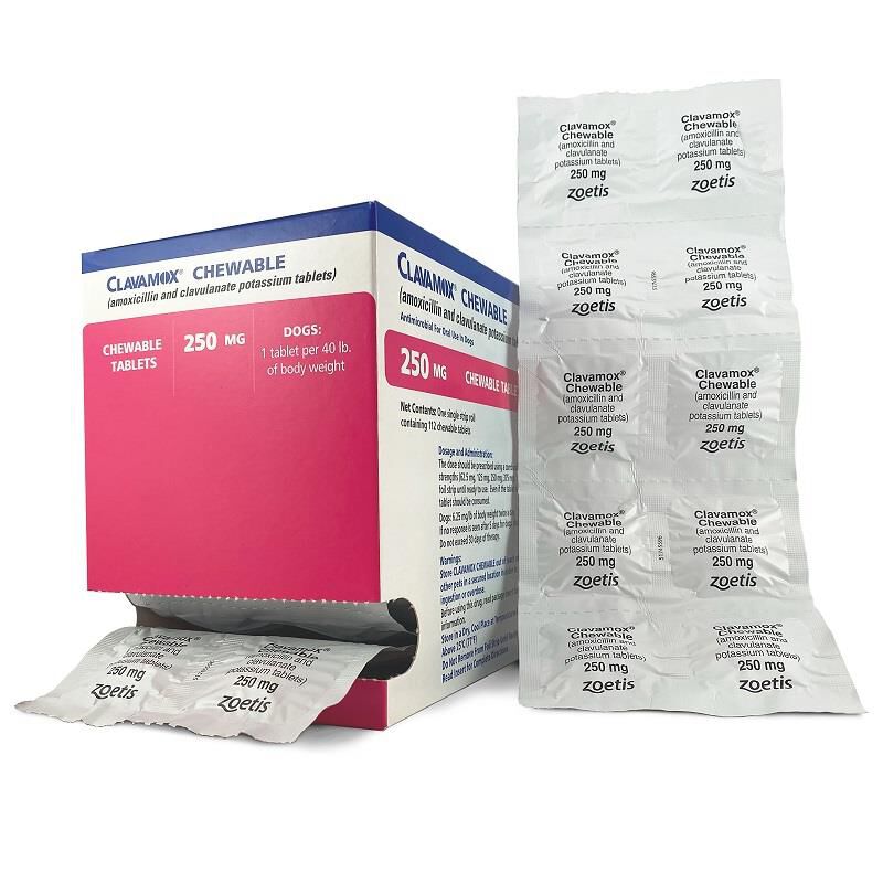 Clavamox Chewable Tablet, 250 mg
