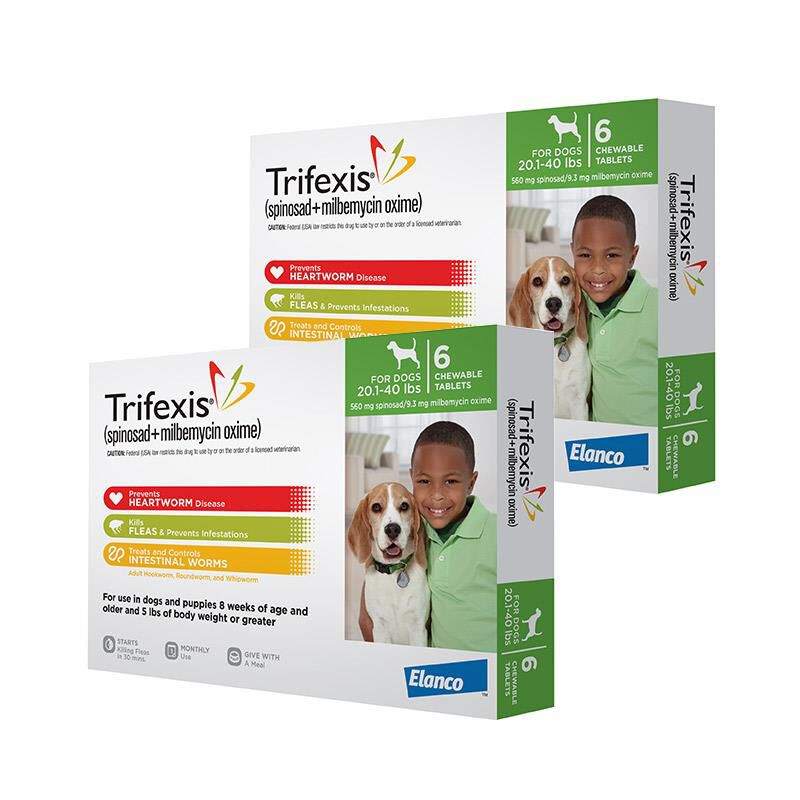 Trifexis for Dogs 20.1-40 lbs 12 Month Supply Green