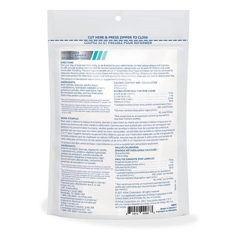 CET Enzymatic Oral Hygiene Chews for Dogs