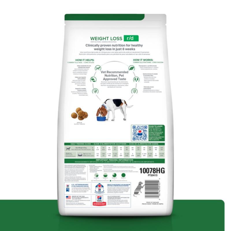 Hill's Prescription Diet r/d Weight Reduction Chicken Flavor Dry Dog Food, 27.5 lbs