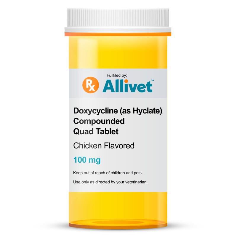 Doxycycline (as Hyclate) Compounded Quad Tablet Chicken Flavored