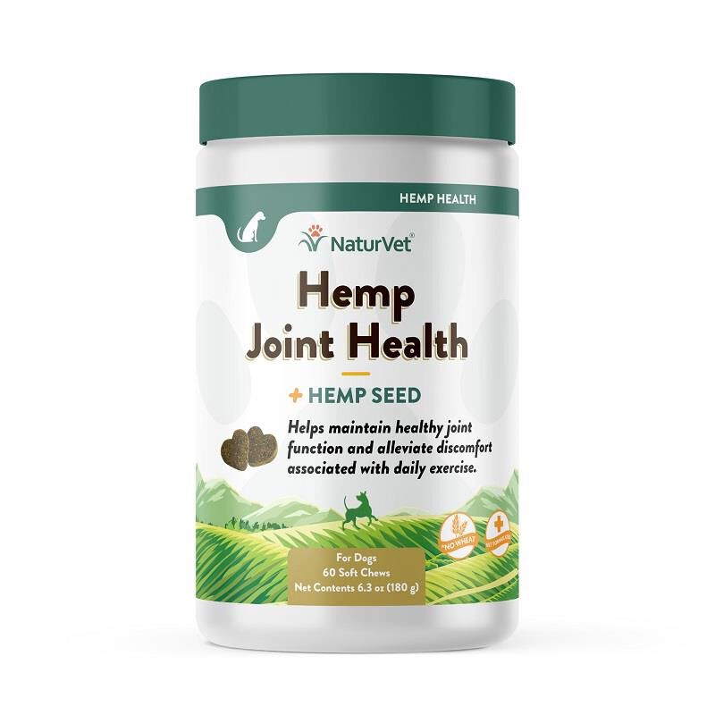 NaturVet Hemp Joint Health Plus Hemp Seed Soft Chews for Dogs, 60 Ct.