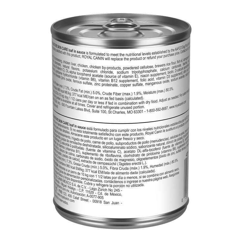 Royal Canin Canine Care Nutrition Adult Sensitive Skin Care Loaf in Sauce Canned Dog Food, 12 x 13.5 oz cans