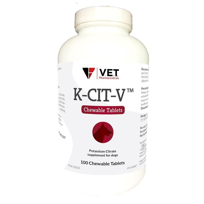 Order KCitV Potassium Citrate 100 Chewable tablets for dogs