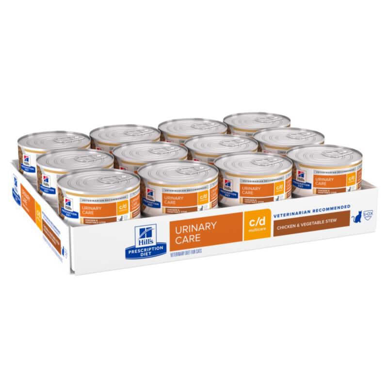 Hill's Prescription Diet c/d Multicare Urinary Care Chicken & Vegetable Stew Wet Cat Food, 24 x 2.9 oz cans