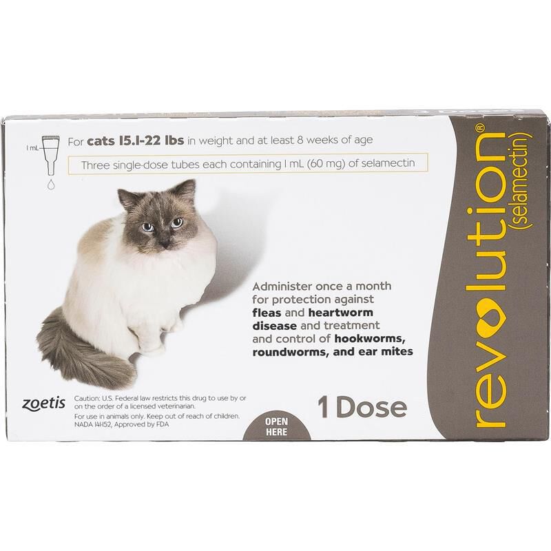 Revolution for Cats 15.1-22 lbs Taupe, 1 Month Supply