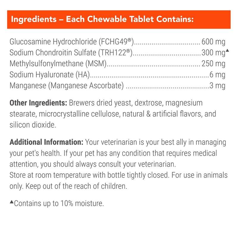 Nutramax Cosequin Maximum Strength Plus MSM and HA for Dogs, 75 Chew Tabs