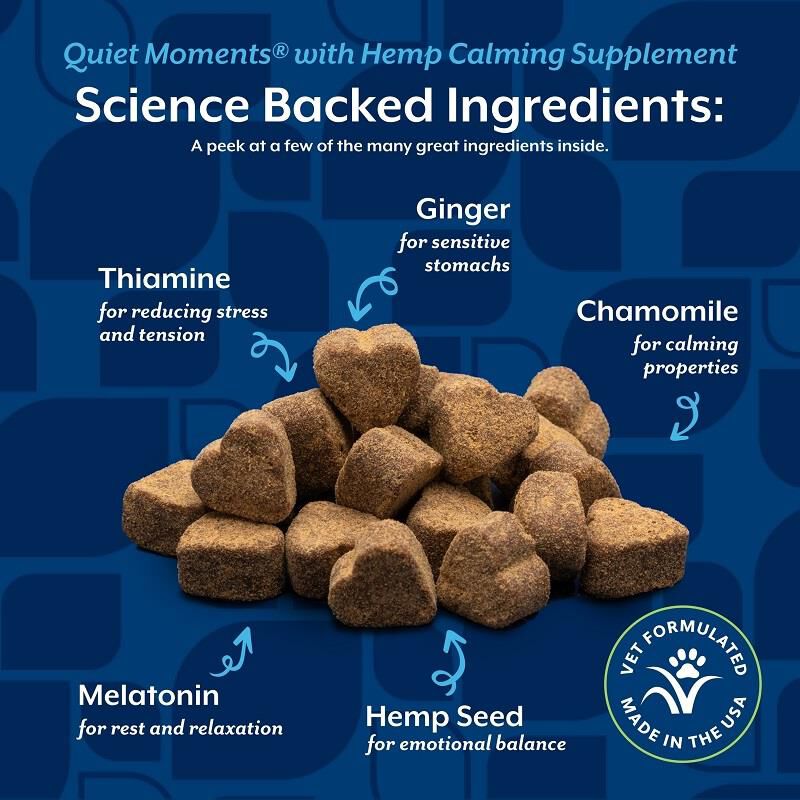 NaturVet Hemp Quiet Moments Plus Hemp Seed Soft Chews for Dogs