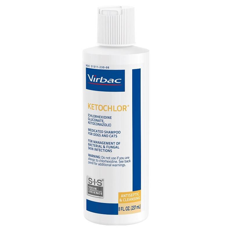 Ketochlor (Chlorhexidine Gluconate, Ketoconazole) Medicated Shampoo for Dogs and Cats, 8 oz