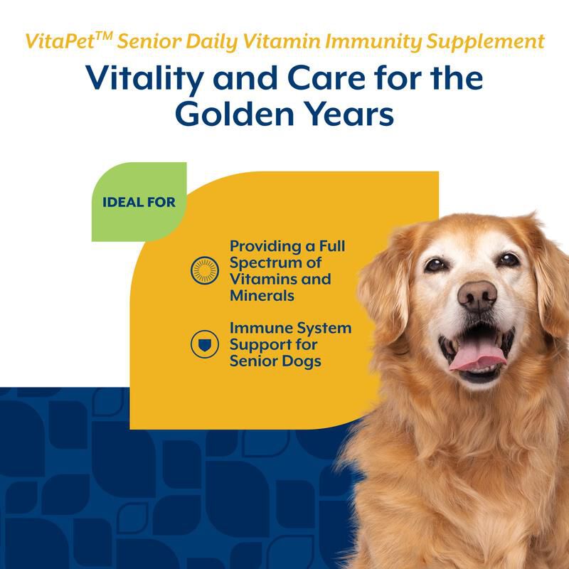 NaturVet VitaPet Senior Daily Vitamins Plus Glucosamine for Dogs, 60 Soft Chews