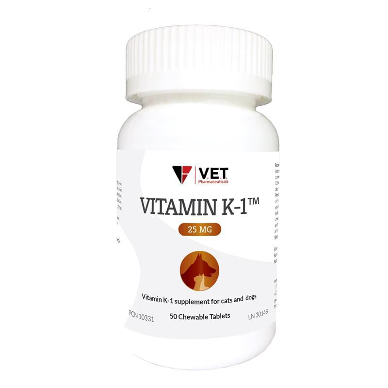 V.E.T. Pharmaceuticals Vitamin K1 25 Mg, 50 Chewable Tablets