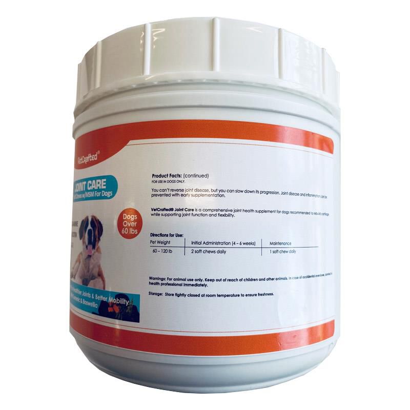 VetCrafted Joint Care Soft Chews with MSM for Large Dogs over 60 lbs, 84 Ct.