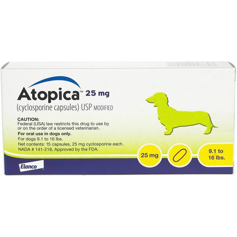 Atopica Capsules for Dogs 25 mg, 15 Ct.
