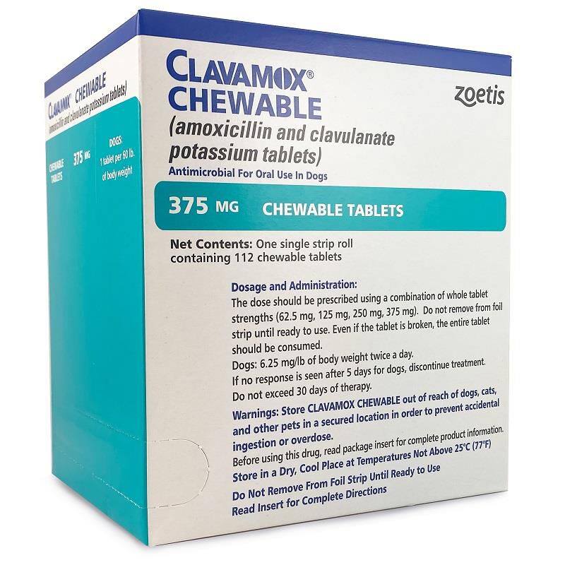 Clavamox Chewable Tablet, 375 mg