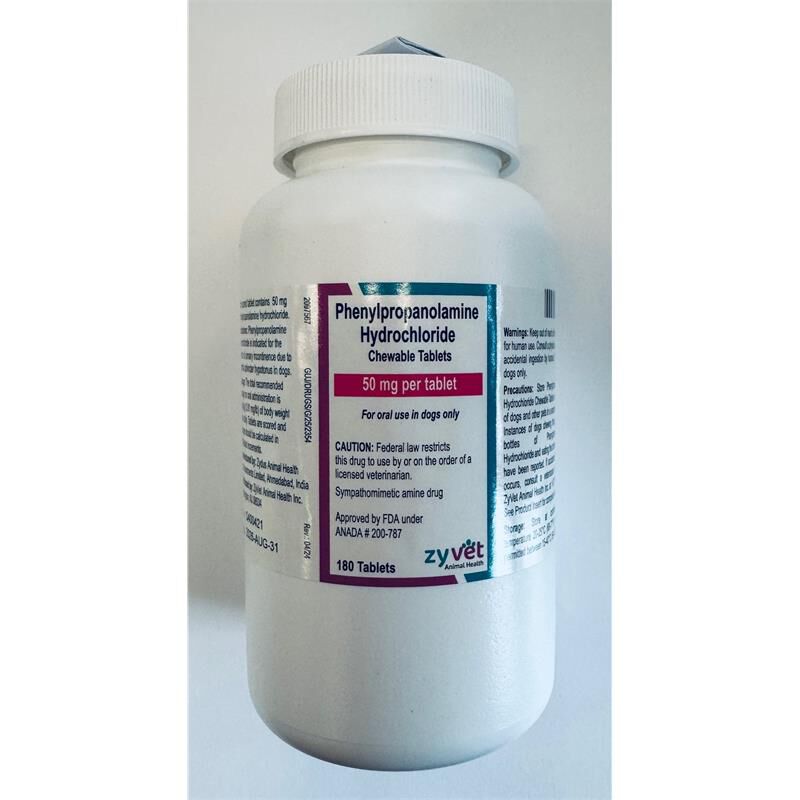 Phenylpropanolamine Hydrochloride Chewable Tablets for Dogs 50 mg 180 Ct.